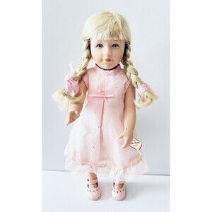 Käthe Kruse Doll Toni 15in Top Condition Blonde Braids With‎ tags Pink Germany